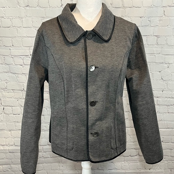 CHICO'S Jacket Reversible Plaid/Gray-Large - Picture 2 of 7